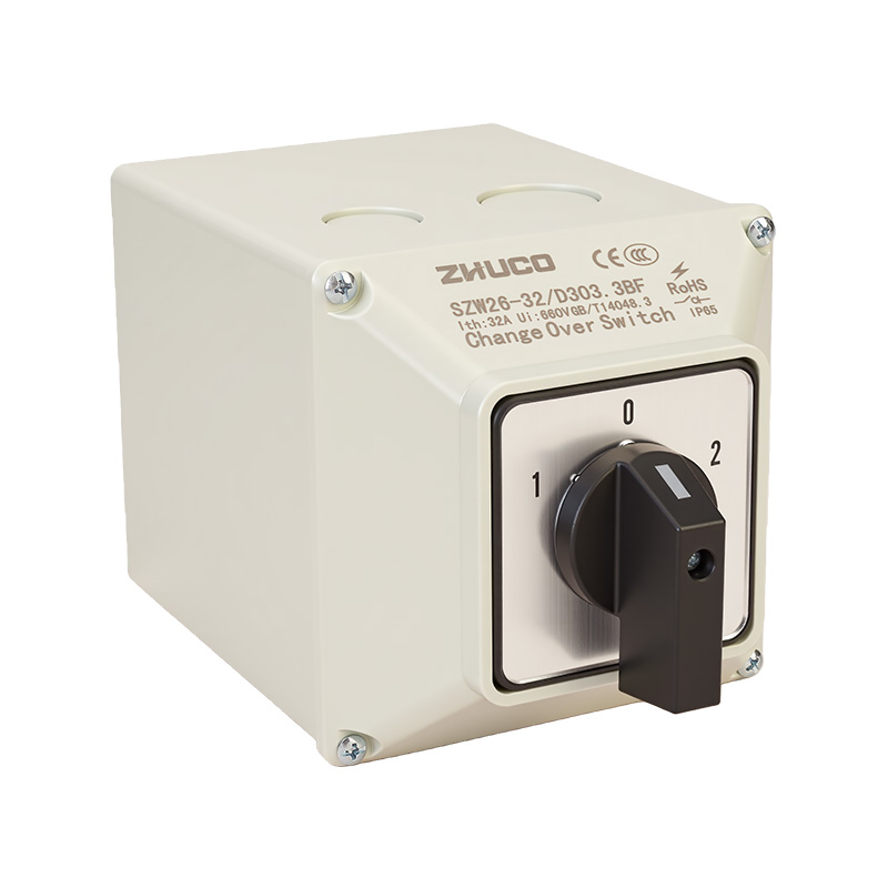 ZHUCO SZW26-32/D303.BF 1-0-2 three-section 3-position changeover switch with protective box ZHUCO SZW26-32/D303.BF 1-0-2 three-section 3-position changeover switch with protective box