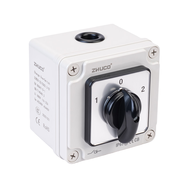 ZHUCO SZW26-32/D303.3EF three-circuit IP65 protected changeover switch