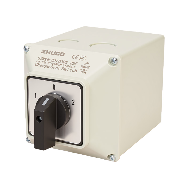 ZHUCO SZW26-32/D303.BF 1-0-2 three-section 3-position changeover switch with protective box ZHUCO SZW26-32/D303.BF 1-0-2 three-section 3-position changeover switch with protective box