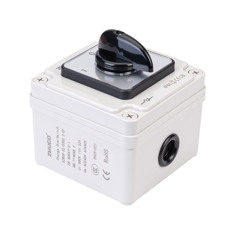 ZHUCO SZW26-32/D303.3EF three-circuit IP65 protected changeover switch