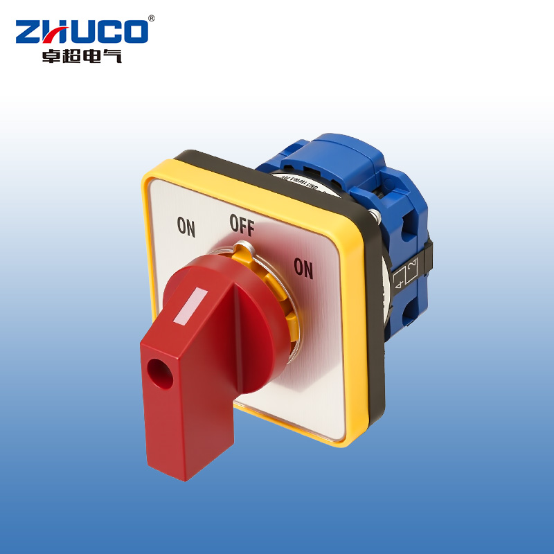 ZHUCO SZW26-20/D101.1 Silver panel red handle ON-OFF-ON Three-position single-section changeover switch