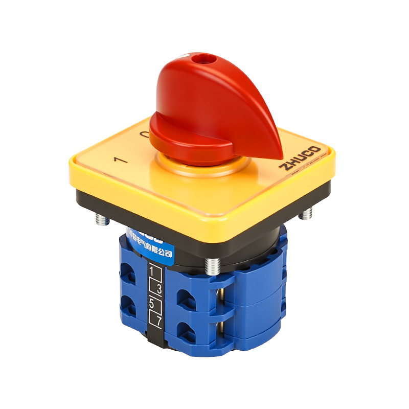 ZHUCO SZW26-20/D202.2 Yellow panel red handle 1-0-2 three-position two-section changeover switch