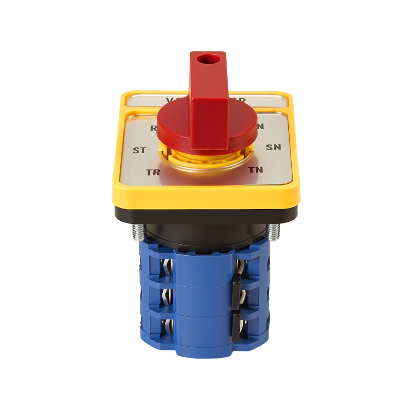 ZHUCO SZW26-20/YH5.3HH Long Silver Panel Red Handle Seven-Position Three-Channel Voltage Changeover Switch