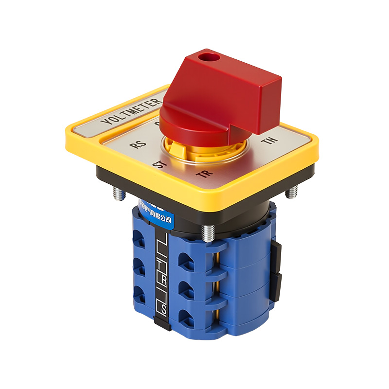 ZHUCO SZW26-20/YH5.3HH Long Silver Panel Red Handle Seven-Position Three-Channel Voltage Changeover Switch