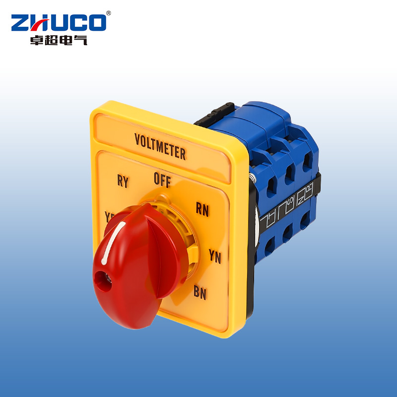 ZHUCO SZW26-20/YH5.3 Yellow Long Panel Red Handle Seven-Position Three-Channel Voltage Changeover Switch