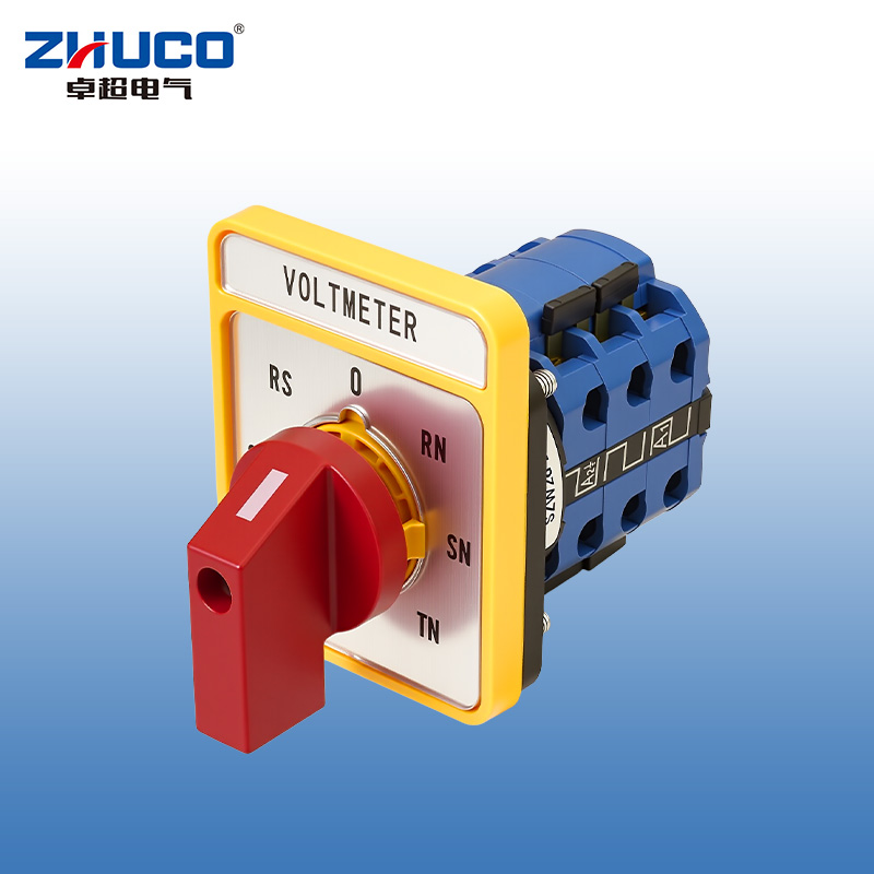ZHUCO SZW26-20/YH5.3HH Long Silver Panel Red Handle Seven-Position Three-Channel Voltage Changeover Switch