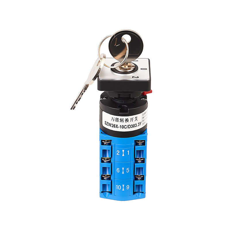 ZHUCO SZW26X-10C/D303.3Y 1-0-2 Three-position three-section compact locking single-hole mounting changeover switch