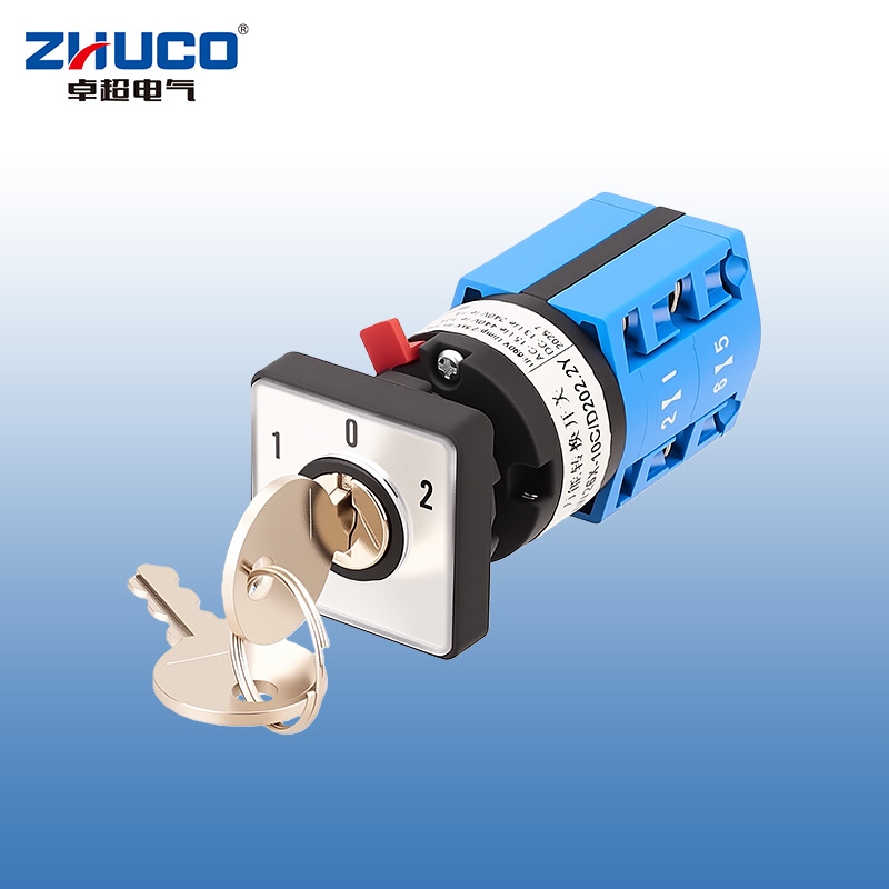 ZHUCO SZW26X-10C/D202.2Y 1-0-2 Three-position two-section compact locking single-hole mounting changeover switch