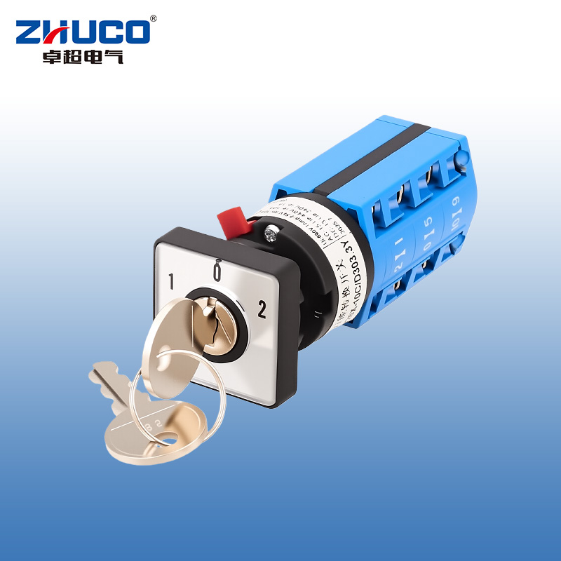 ZHUCO SZW26X-10C/D303.3Y 1-0-2 Three-position three-section compact locking single-hole mounting changeover switch